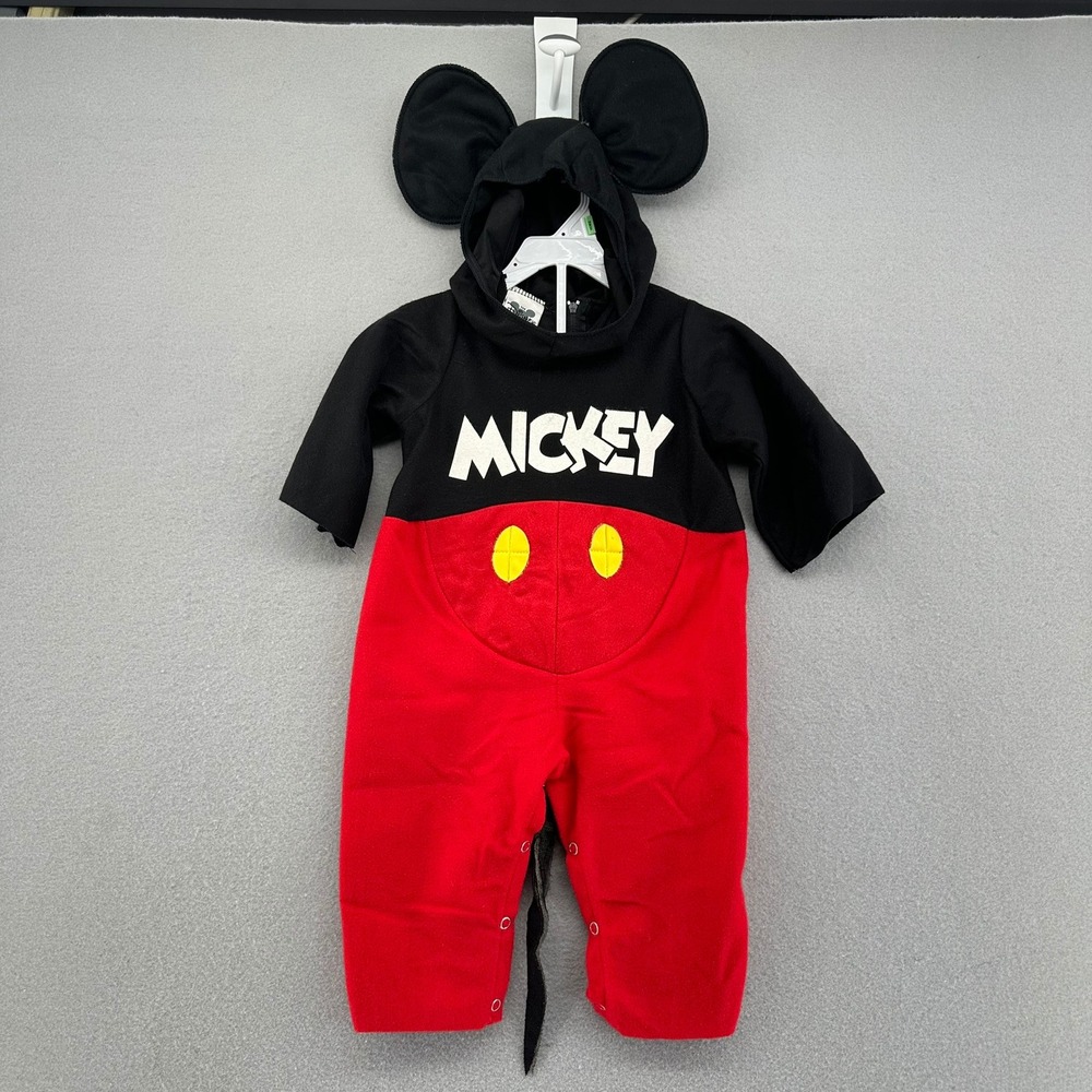 VTG Disney Catalog Mickey Mouse Costume Hooded Halloween 6-12M Made in USA